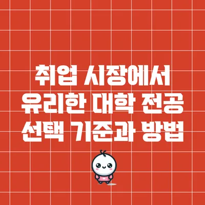 취업 시장에서 유리한 대학 전공 선택 기준과 방법