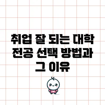 취업 잘 되는 대학 전공 선택 방법과 그 이유