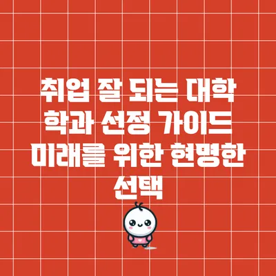 취업 잘 되는 대학 학과 선정 가이드: 미래를 위한 현명한 선택
