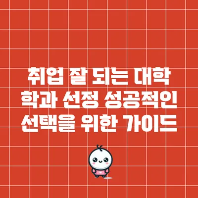 취업 잘 되는 대학 학과 선정: 성공적인 선택을 위한 가이드
