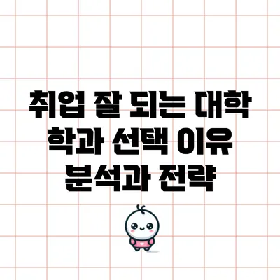 취업 잘 되는 대학 학과 선택 이유 분석과 전략
