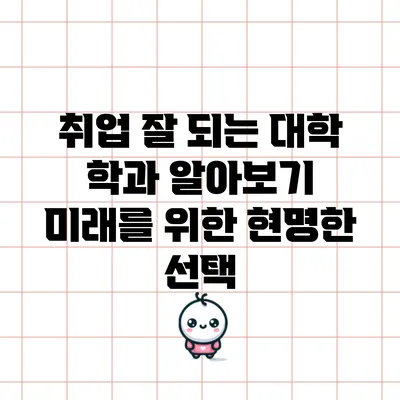취업 잘 되는 대학 학과 알아보기: 미래를 위한 현명한 선택