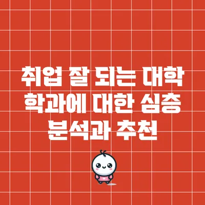 취업 잘 되는 대학 학과에 대한 심층 분석과 추천
