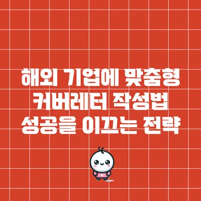 해외 기업에 맞춤형 커버레터 작성법: 성공을 이끄는 전략