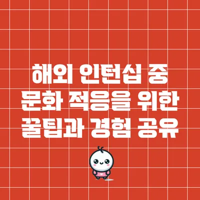 해외 인턴십 중 문화 적응을 위한 꿀팁과 경험 공유