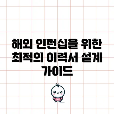 해외 인턴십을 위한 최적의 이력서 설계 가이드