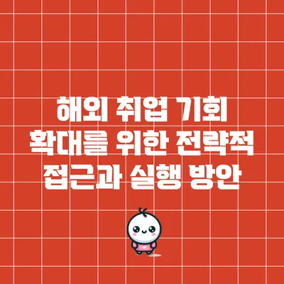 해외 취업 기회 확대를 위한 전략적 접근과 실행 방안