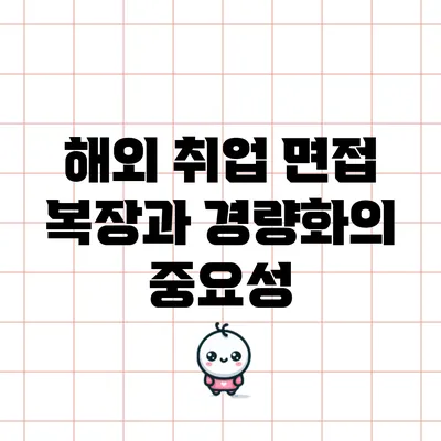 해외 취업 면접 복장과 경량화의 중요성