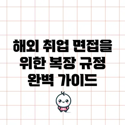 해외 취업 면접을 위한 복장 규정 완벽 가이드