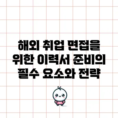 해외 취업 면접을 위한 이력서 준비의 필수 요소와 전략
