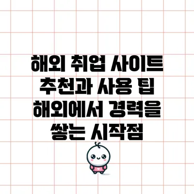 해외 취업 사이트 추천과 사용 팁: 해외에서 경력을 쌓는 시작점