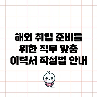 해외 취업 준비를 위한 직무 맞춤 이력서 작성법 안내