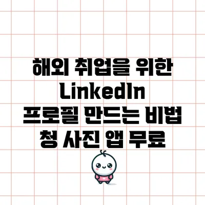 해외 취업을 위한 LinkedIn 프로필 만드는 비법 청 사진 앱 무료