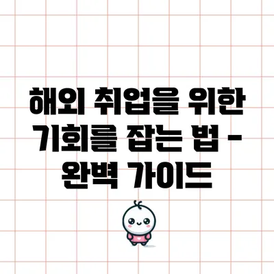 해외 취업을 위한 기회를 잡는 법 - 완벽 가이드