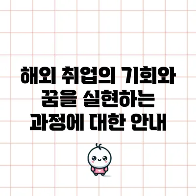 해외 취업의 기회와 꿈을 실현하는 과정에 대한 안내