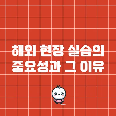 해외 현장 실습의 중요성과 그 이유