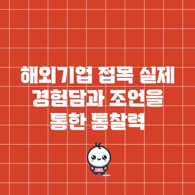 해외기업 접목: 실제 경험담과 조언을 통한 통찰력