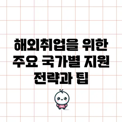 해외취업을 위한 주요 국가별 지원 전략과 팁