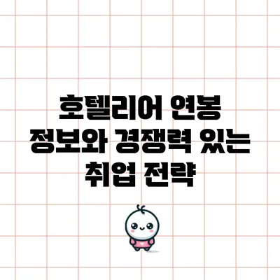 호텔리어 연봉 정보와 경쟁력 있는 취업 전략