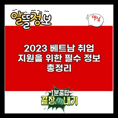 2023 베트남 취업 지원을 위한 필수 정보 총정리