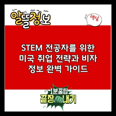 STEM 전공자를 위한 미국 취업 전략과 비자 정보 완벽 가이드