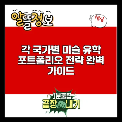 각 국가별 미술 유학 포트폴리오 전략 완벽 가이드