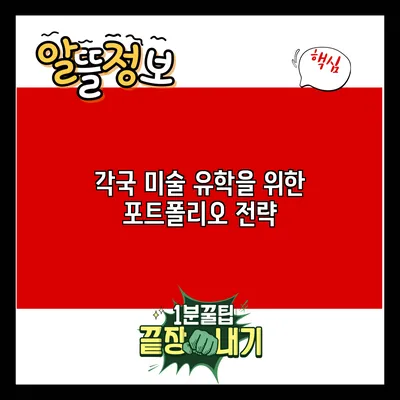 각국 미술 유학을 위한 포트폴리오 전략