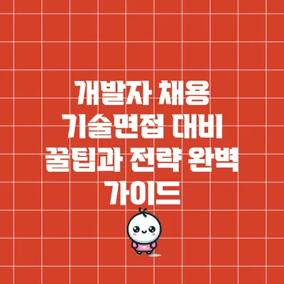 개발자 채용 기술면접 대비: 꿀팁과 전략 완벽 가이드