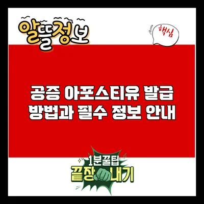 공증 아포스티유 발급 방법과 필수 정보 안내