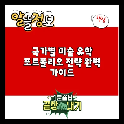 국가별 미술 유학 포트폴리오 전략 완벽 가이드