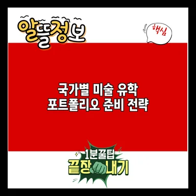 국가별 미술 유학 포트폴리오 준비 전략