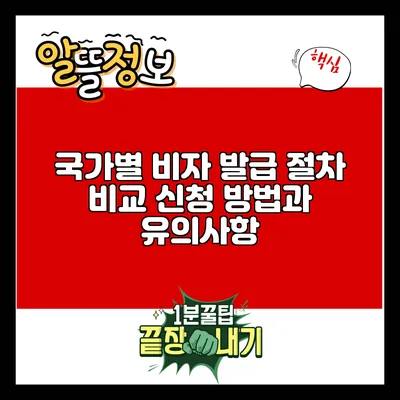 국가별 비자 발급 절차 비교: 신청 방법과 유의사항