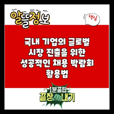 국내 기업의 글로벌 시장 진출을 위한 성공적인 채용 박람회 활용법