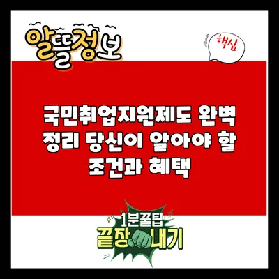 국민취업지원제도 완벽 정리: 당신이 알아야 할 조건과 혜택