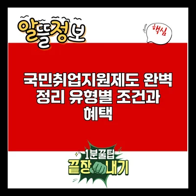 국민취업지원제도 완벽 정리: 유형별 조건과 혜택