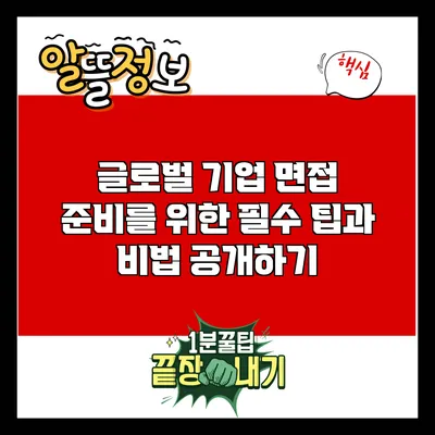 글로벌 기업 면접 준비를 위한 필수 팁과 비법 공개하기