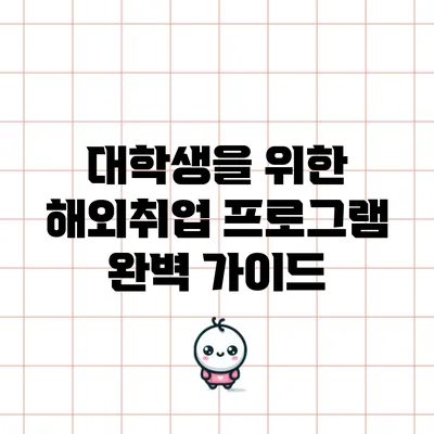 대학생을 위한 해외취업 프로그램 완벽 가이드