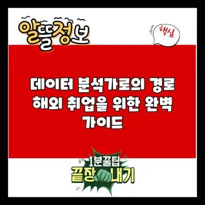 데이터 분석가로의 경로: 해외 취업을 위한 완벽 가이드