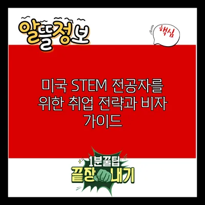 미국 STEM 전공자를 위한 취업 전략과 비자 가이드