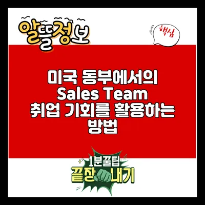 미국 동부에서의 Sales Team 취업 기회를 활용하는 방법