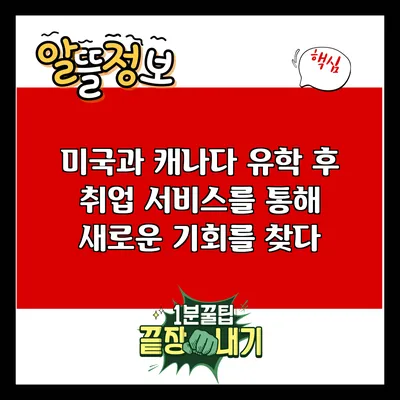 미국과 캐나다 유학 후 취업 서비스를 통해 새로운 기회를 찾다