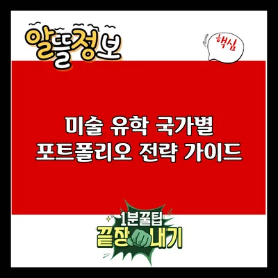 미술 유학 국가별 포트폴리오 전략 가이드