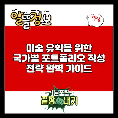 미술 유학을 위한 국가별 포트폴리오 작성 전략 완벽 가이드