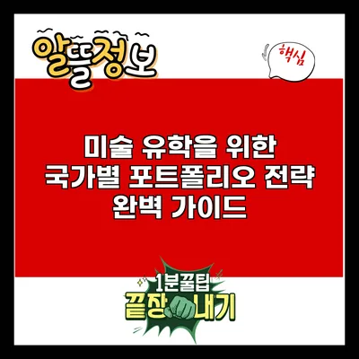미술 유학을 위한 국가별 포트폴리오 전략 완벽 가이드