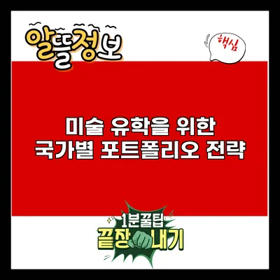 미술 유학을 위한 국가별 포트폴리오 전략