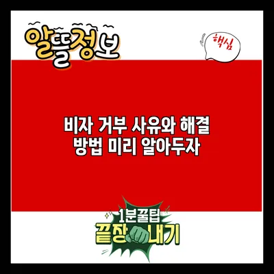 비자 거부 사유와 해결 방법: 미리 알아두자