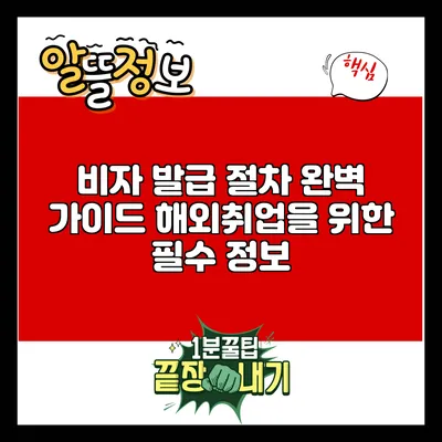 비자 발급 절차 완벽 가이드: 해외취업을 위한 필수 정보