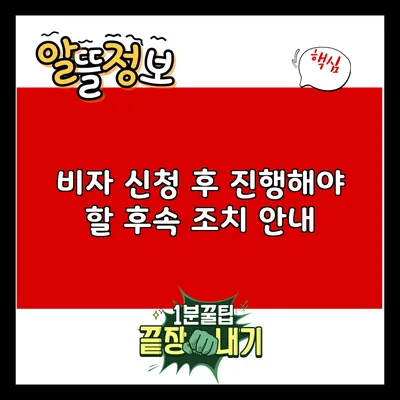 비자 신청 후 진행해야 할 후속 조치 안내