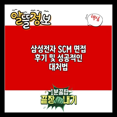 삼성전자 SCM 면접 후기 및 성공적인 대처법