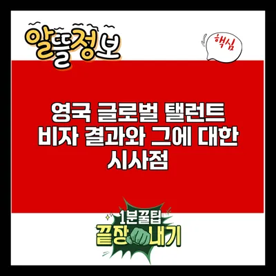 영국 글로벌 탤런트 비자 결과와 그에 대한 시사점